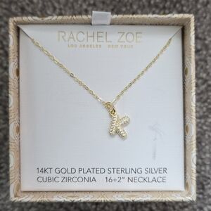 Rachel Zoe Letter "K" Necklace, 14K Gold Plated Sterling Silver